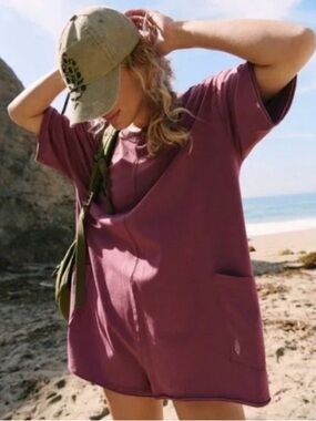 FREE PEOPLE HOTSHOT TSHIRT ROMPER SMALL